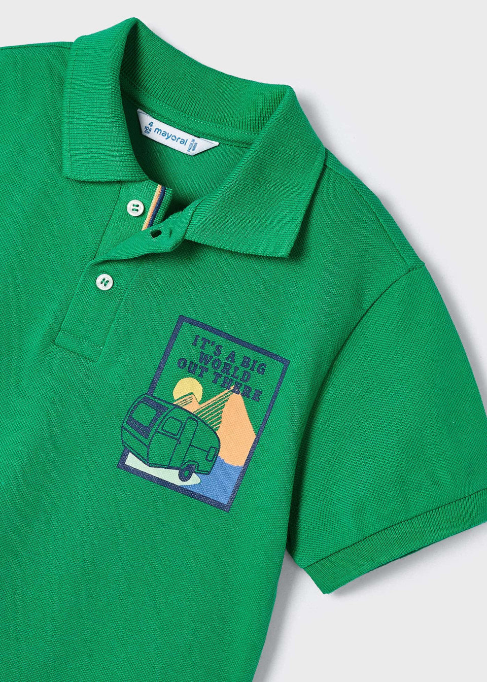 Mayoral Age 4 Boys Graphic Print  Polo Shirt