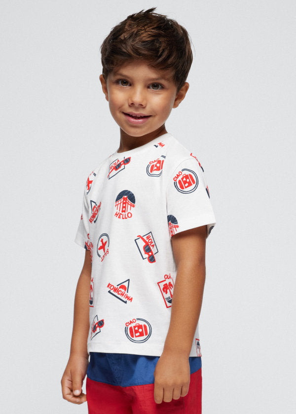 Mayoral Age 4 Boys Short Sleeved Cotton Top Twin-Pack 3021-24