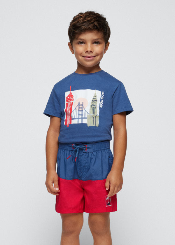 Mayoral Age 4 Boys Short Sleeved Cotton Top Twin-Pack 3021-24