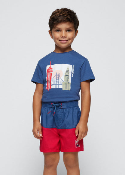 Mayoral Age 4 Boys Short Sleeved Cotton Top Twin-Pack 3021-24