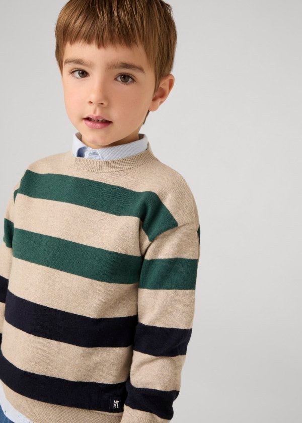 Mayoral Age 4 Boys Knitted Striped Jumper 4338-10