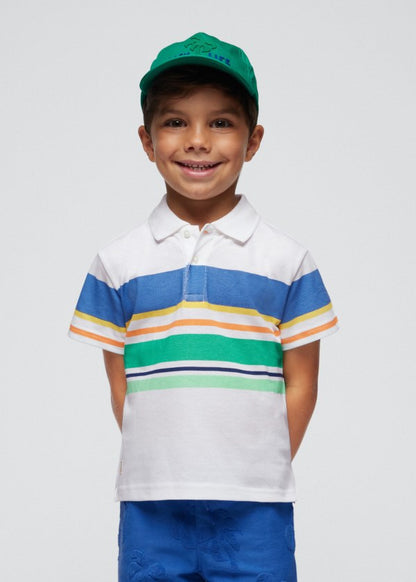 Mayoral Age 4 Boys Striped Panel Polo Shirt