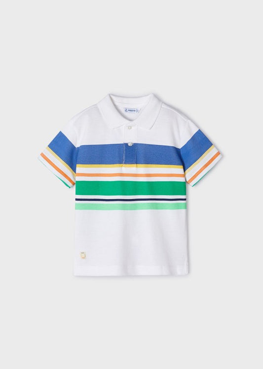 Mayoral Age 4 Boys Striped Panel Polo Shirt