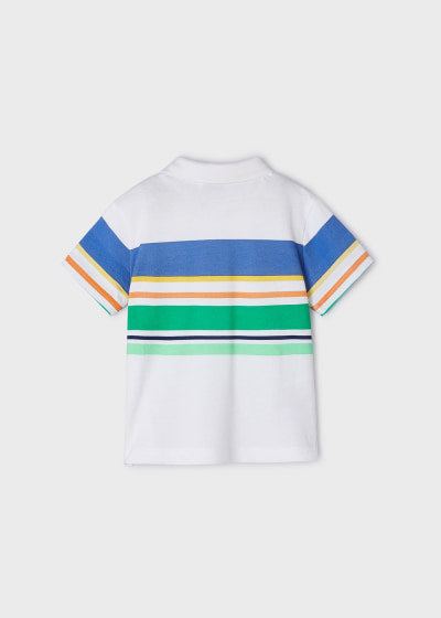 Mayoral Age 4 Boys Striped Panel Polo Shirt