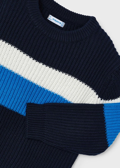 Mayoral Age 4 Boys Striped Ribbed Knit Jumper 4335 94