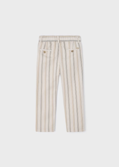 Mayoral Age 4 Boys Striped Linen Blend Chinos 3541-65