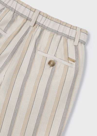 Mayoral Age 4 Boys Striped Linen Blend Chinos 3541-65