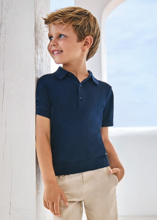 Mayoral Age 4 Boys Knitted Polo Jumper 3101-80