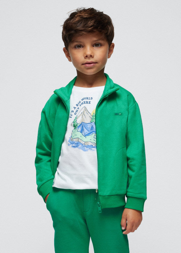 Mayoral Age 4 Boys Zip Up  Top With Embroidered Lettering