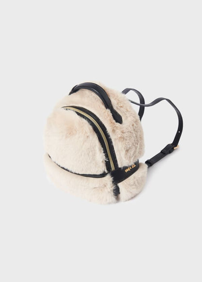 Abel & Lula Beige Faux Fur Back Pack