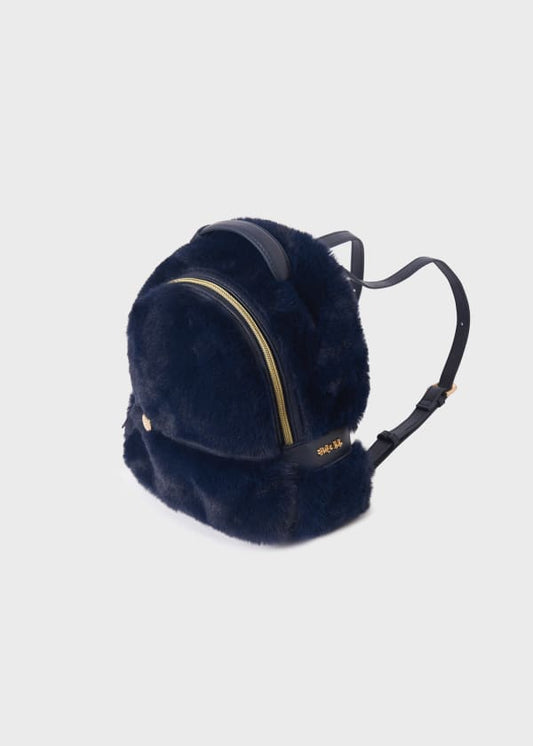 Abel & Lula Navy Blue Faux Fur Back Pack