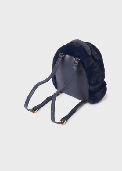 Abel & Lula Navy Blue Faux Fur Back Pack