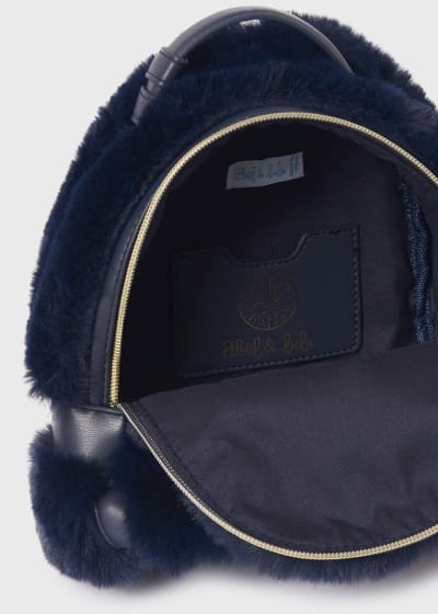 Abel & Lula Navy Blue Faux Fur Back Pack