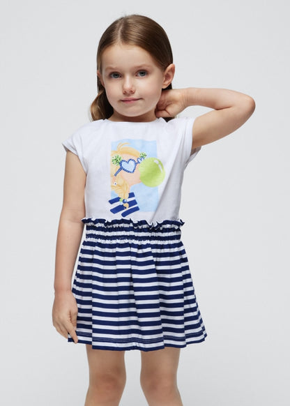 Mayoral  Girls Age 4 Printed Top and Skirt Set 3958-49