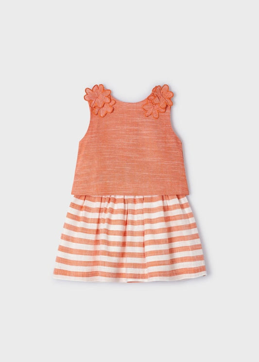 Mayoral Girls Age 4 Striped Skirt and Top Set