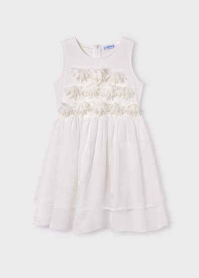 Mayoral Girls Age 8 Floral Appliqué Dress