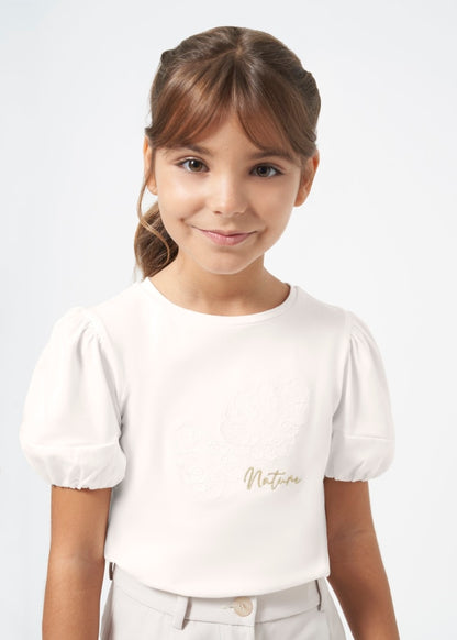 Mayoral Girls Age 8 Embroidered T shirt