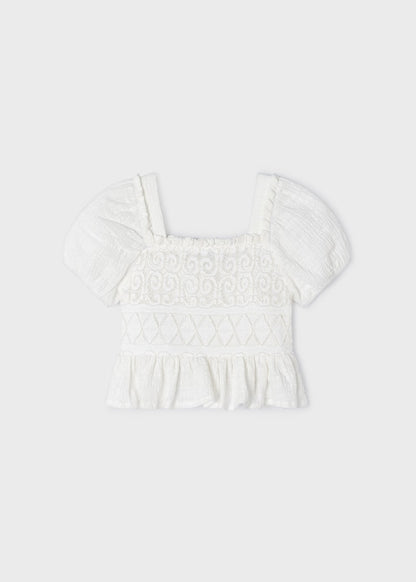 Mayoral Girls Age 4 Combined Crochet Culotte Set