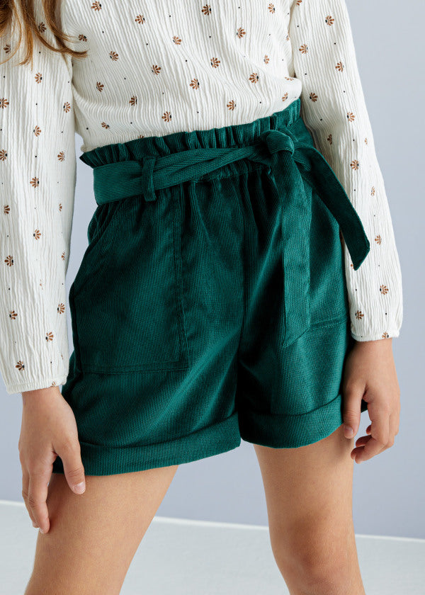 Mayoral Girls Age 8 Pine Green Corduroy Shorts 7214-58