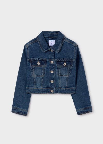 Mayoral Girls Age 8 Dark Blue Denim Short Jacket 6460-49