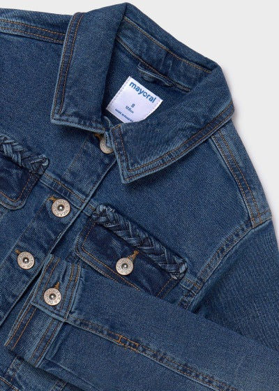 Mayoral Girls Age 8 Dark Blue Denim Short Jacket 6460-49