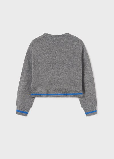 Mayoral Girls Age 8 Diamond Knit Cropped Jumper