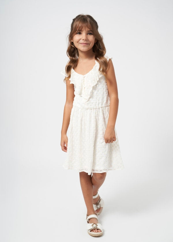 Mayoral Girls Age 8 Embroidered Bambula Dress