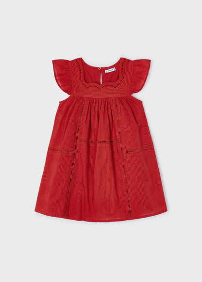 Mayoral Girls Age 4 Embroidered Dress 3930-76