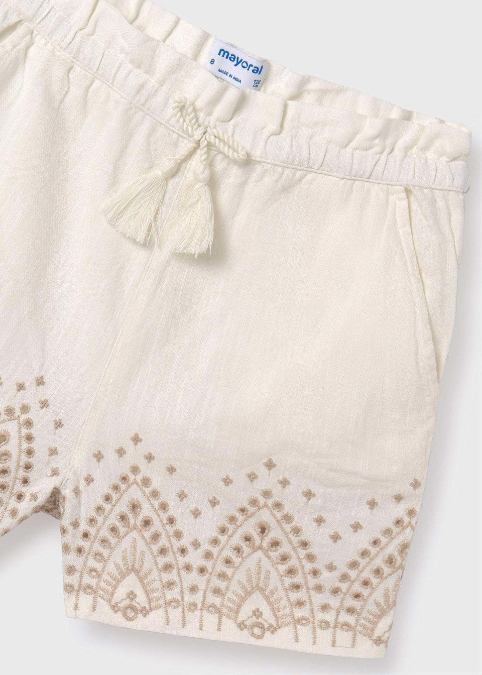 Mayoral Girls Age 8 Broderie Anglaise Cotton Shorts Set