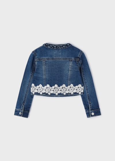 Mayoral Embroidered Denim Jacket Girls Age 4 3745-5