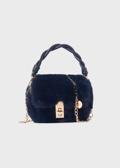 Abel & Lula Navy Blue Faux Fur Bag