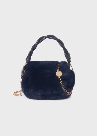 Abel & Lula Navy Blue Faux Fur Bag