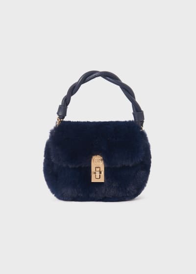 Abel & Lula Navy Blue Faux Fur Bag