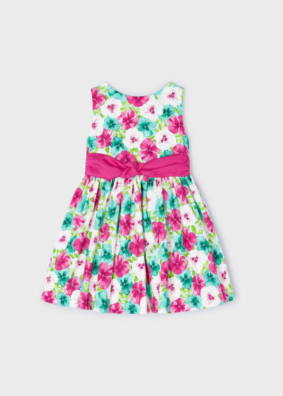 Mayoral Girls Age 4 Floral Printed Back Bow Dress