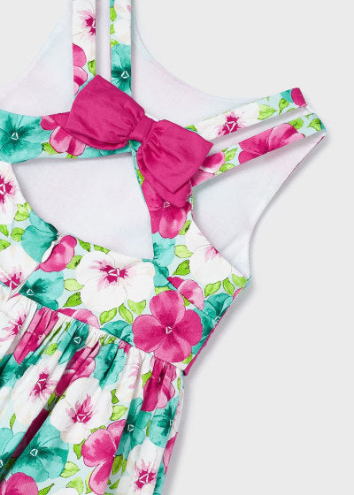 Mayoral Girls Age 4 Floral Printed Back Bow Dress