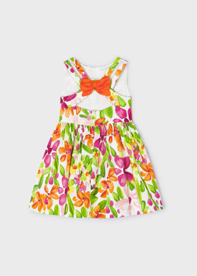 Mayoral Girls Age 4 Floral Printed Back Bow Dress