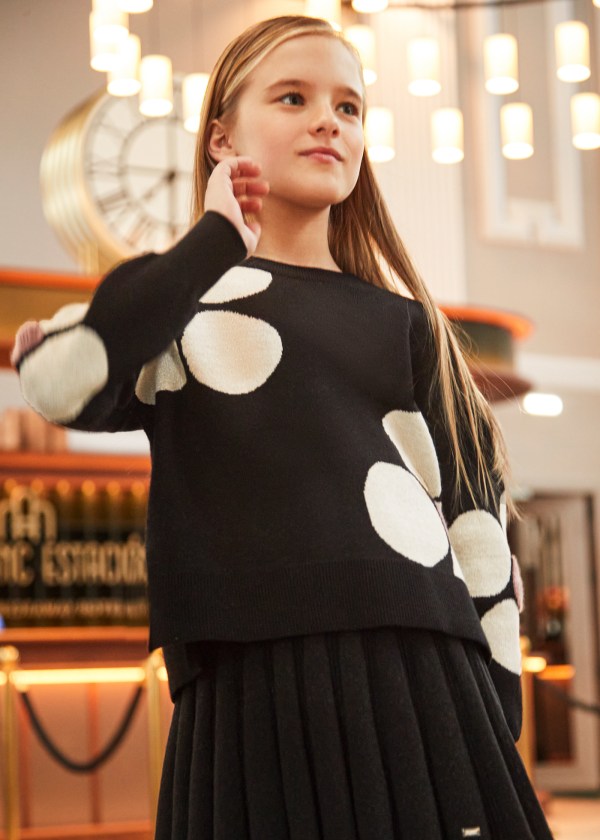 Mayoral Girls Age 8 Black Shimmery Knitted Jumper