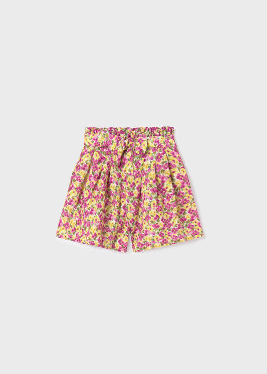 Mayoral Girls Age 8 Floral Print Ruffle Shorts