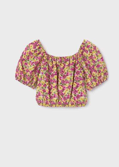 Mayoral Girls Age 8 Floral Print Ruffle Top