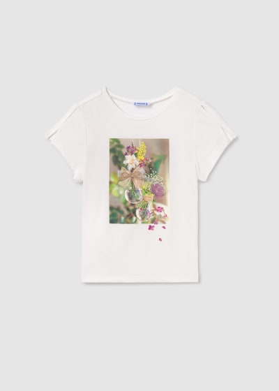 Mayoral Girls Age 8 Floral Print T-shirt