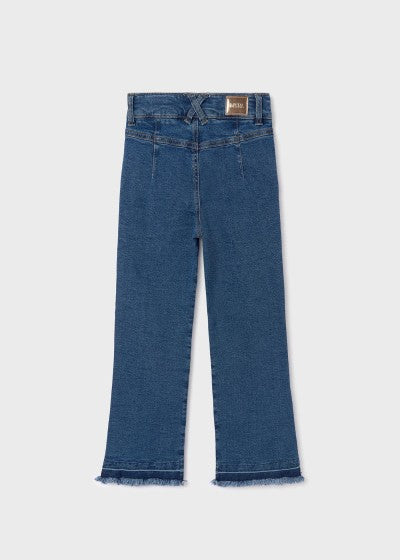 Mayoral Girls Age 8 Dark Blue Frayed Jeans 6510-90