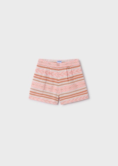 Mayoral Girls Age 8 Jacquard Shorts & Top Set