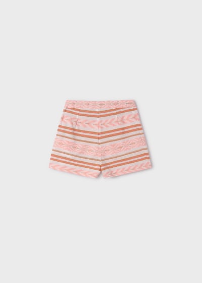 Mayoral Girls Age 8 Jacquard Shorts & Top Set