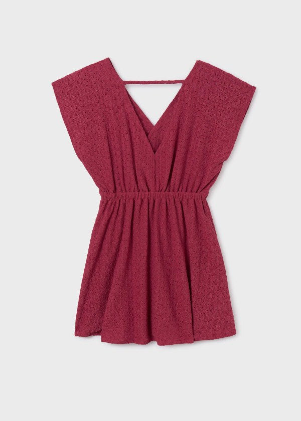 Mayoral Girls Age 8 Burgundy Kaftan Dress