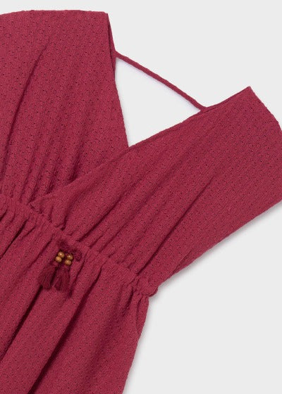 Mayoral Girls Age 8 Burgundy Kaftan Dress