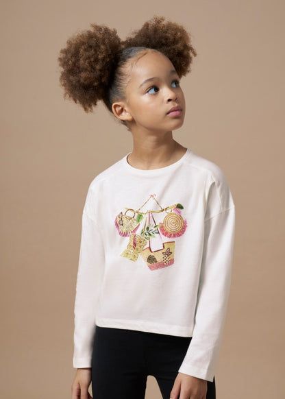 Mayoral Girls Age 8 Long Sleeved Top