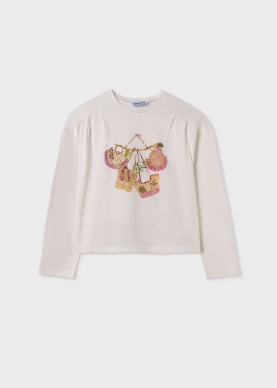 Mayoral Girls Age 8 Long Sleeved Top