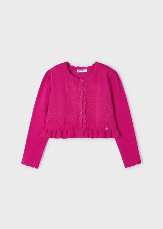 Mayoral Girls Age 4 Fuchsia Pink Cardigan