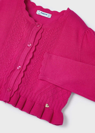 Mayoral Girls Age 4 Fuchsia Pink Cardigan