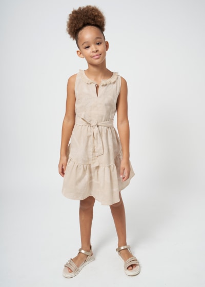 Mayoral Girls Age 8 Palm Print Cotton/Linen  Dress